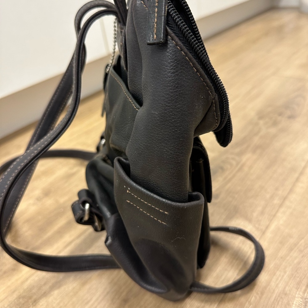 Mini black leather backpack - Picture 6 of 13